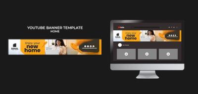 YouTube Banner Template for Real Estate New Home – Free Download