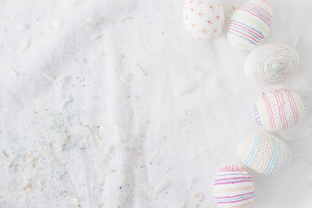 Patterned Easter Eggs and Quills on Textile – Free Download