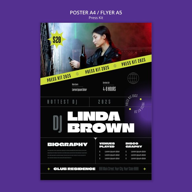 Press Kit Poster Template – Free Download, Free Stock Photo