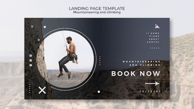 Mountaineering and Climbing Landing Page Design Template – Free Download