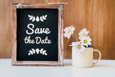 Wedding Decoration Featuring Cup and Slate – Free Download