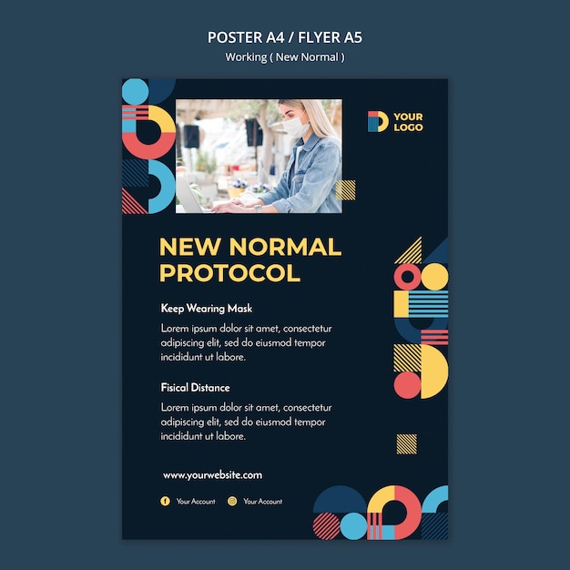 Working in the New Normal: Poster Design Template – Free Download