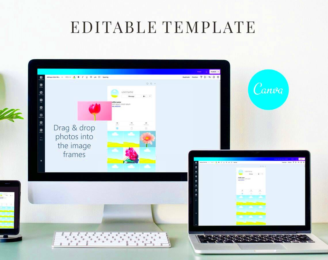 Instagram Profile Template Editable in Canva Digital Etsy Canada