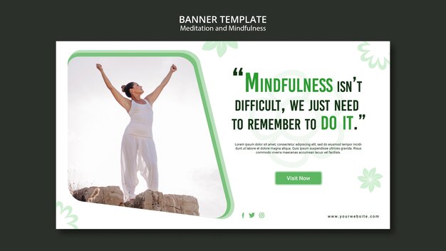 Meditation and Mindfulness Banner Design – Free Download, Free Stock Photo