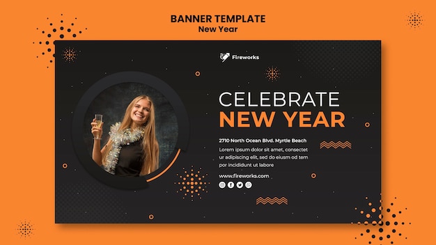 New Year Concept Banner Template – Free Download