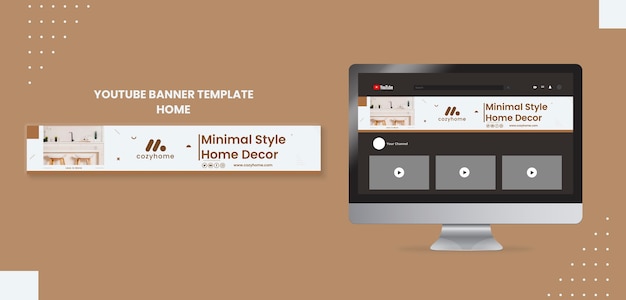 Flat Design Interior Design YouTube Banner – Free Download