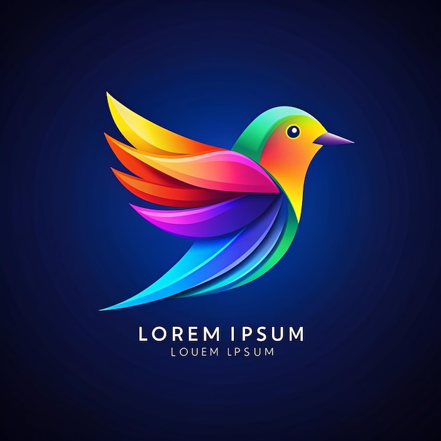 Colorful Bird Illustration – Gradient Bird Logo for Free Download