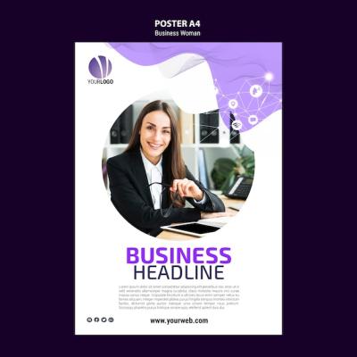 Business Woman Poster Template – Free Download