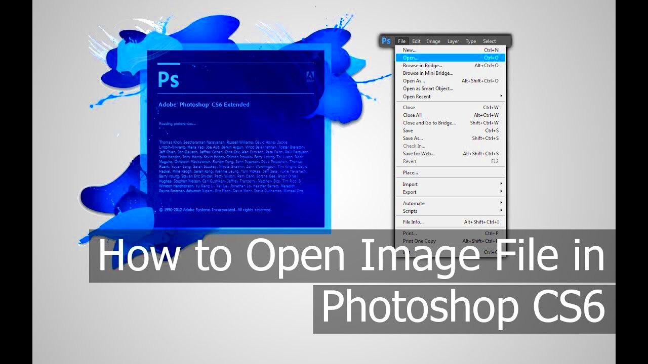 How To Open Image in Adobe Photoshop CS6 YouTube