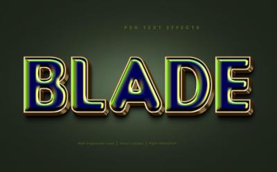 Editable Green Blade Text Effect PSD – Free Download