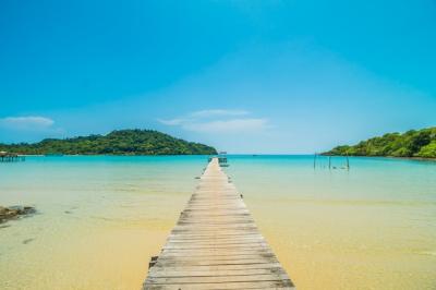 Wooden Pier or Bridge with Tropical Beach – Free Download