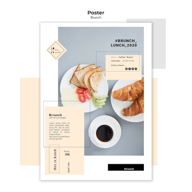 Tasty Brunch and Lunch Poster Template – Free Download