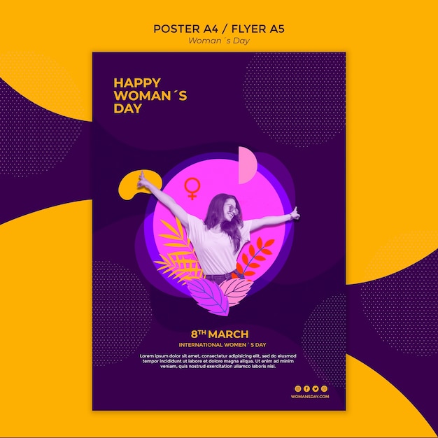 Happy Girl with Sunglasses Women’s Day Flyer Template – Free Download