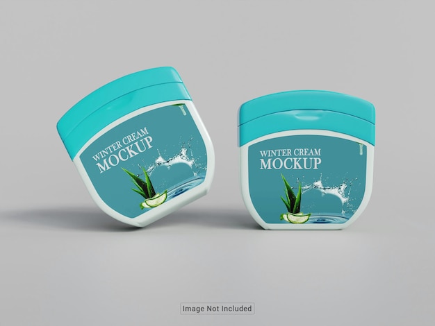 Winter Cream Jar Mockup – Free Download