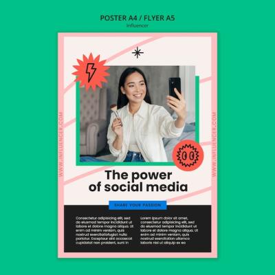 Flat Design Influencer Template – Free Download