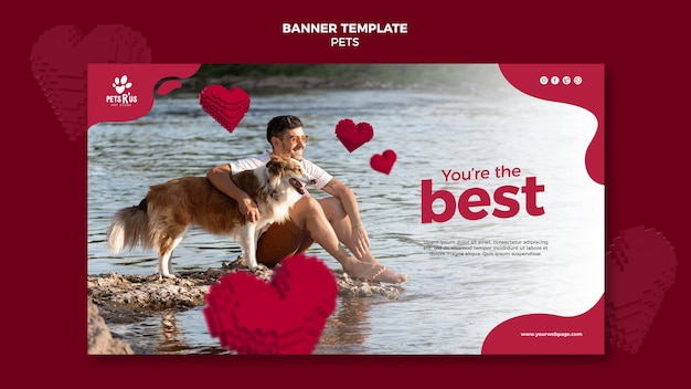 Horizontal Banner Featuring Pets – Free Download