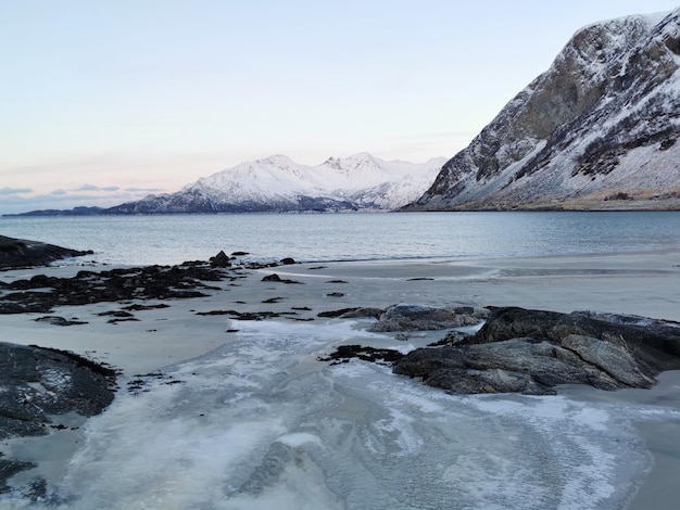 Stunning Snowy Mountain Landscape in Kvaloya Island, Norway – Free Stock Photo, Download Free