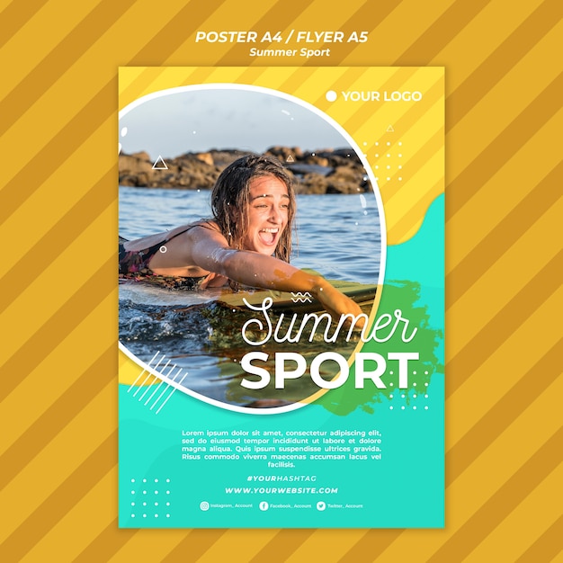 Summer Sport Poster Concept – Free Download, Free Stock Photo