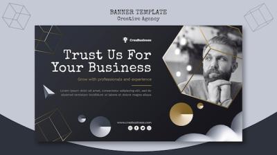 Horizontal Banner Design for Business Partnerships – Free Download