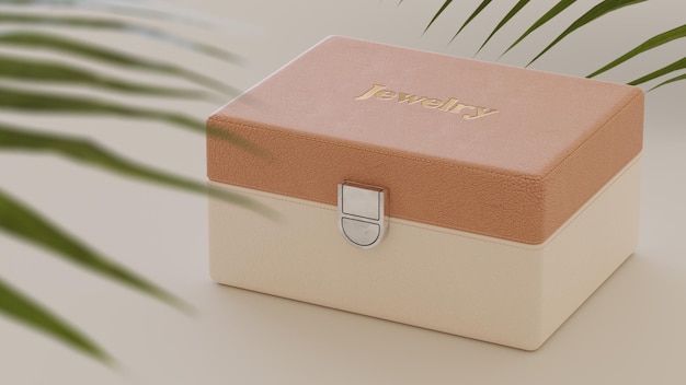 Luxury Beige Watch and Jewelry Box 3D Render Mockup – Free Download