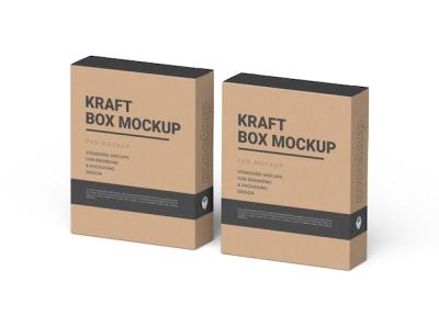 Cardboard Kraft Box Packaging Mockup PSD for Products – Free Download