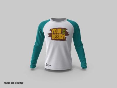 Front View Mockup of Long Sleeve or Raglan Sleeve Shirt – Free Download