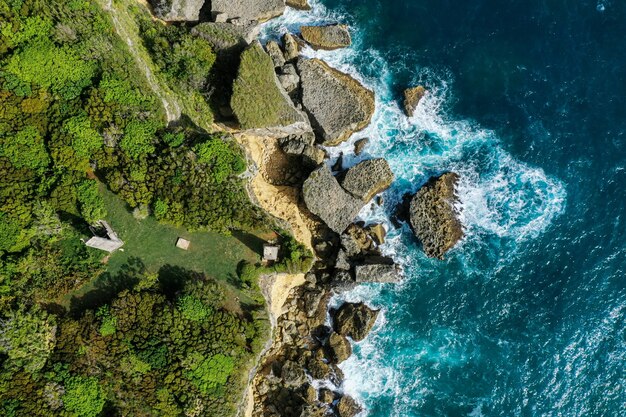 Aerial Shot of an Island Near a Sea – Free Download