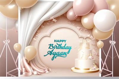 Geometric Pink Birthday Stage Background for Invitations – Free Download