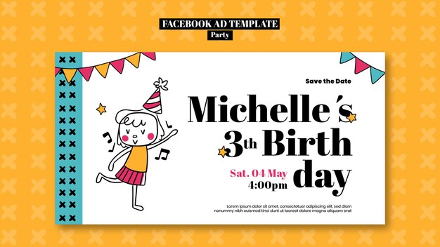 Birthday Party Celebration Facebook Template – Free Download