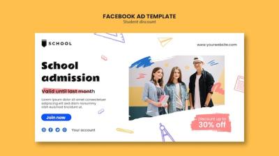 Hand Drawn Student Discounts Facebook Template – Free Download