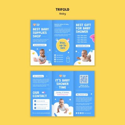 Baby Trifold Brochure Template Design – Free Download