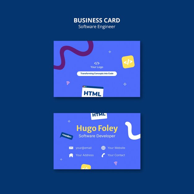 Software Engineer Business Card Template – Free Download