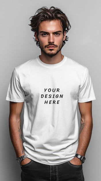 White Blank T-Shirt Mockup – Free Download