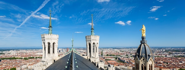 Panoramic View of Lyon from Notre Dame de FourviÃ¨re, France – Free Stock Photo for Download