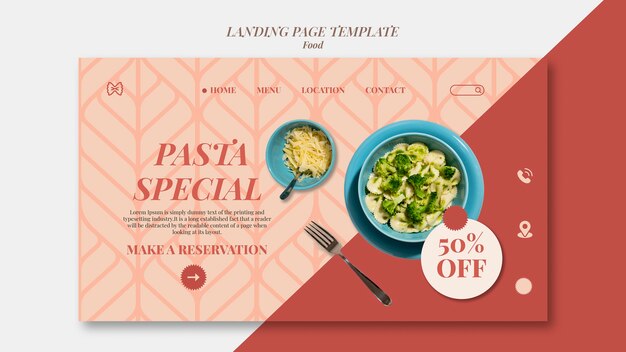 Fresh Pasta Landing Page Template – Free Download