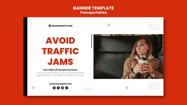 Flat Design Transport Template – Free Download