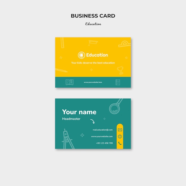 Hand Drawn Education Concept Business Card – Free Stock Photo for Download