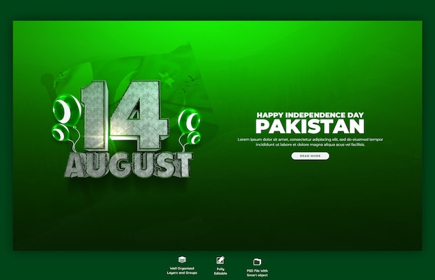 Happy Independence Day Pakistan Web Banner | Free Download