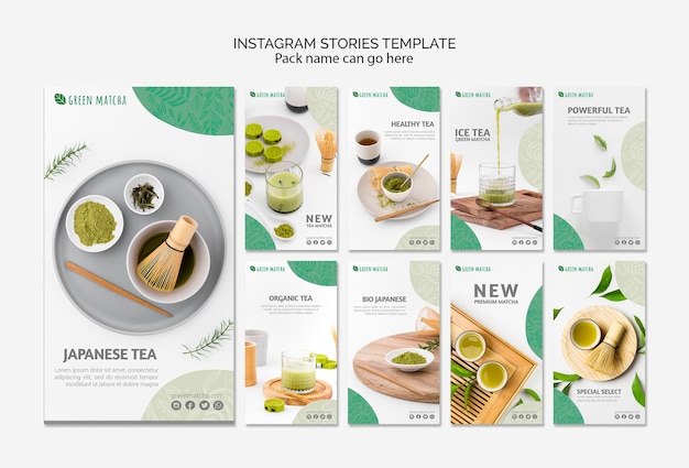 Matcha Tea Instagram Stories Template – Free Download