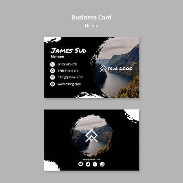 Hiking Concept Business Card Template – Free Download