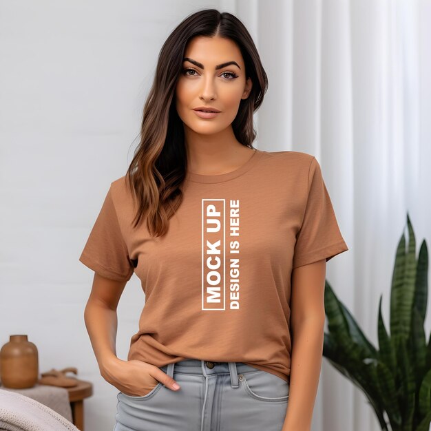 Brown T-Shirt and Sweatshirt Mockup PSD for Apparel – Free Download