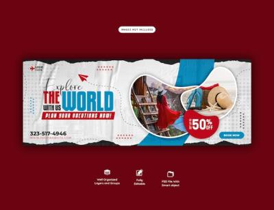 Travel and Tourism Facebook Cover Template – Free Download