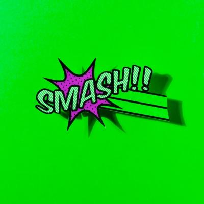 Flat Comic Boom Smash Vector Icon on Green Backdrop – Free Download