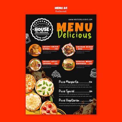 Delicious Food Restaurant Menu Template – Free Download