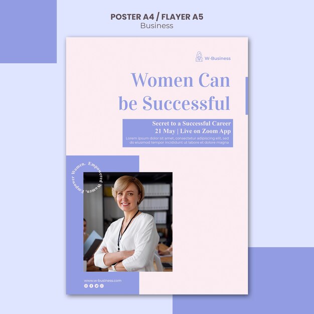 Vertical Poster Design for Women in Business – Free Download