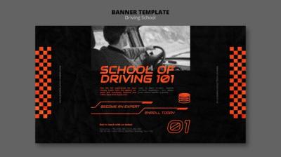 Driving Concept Horizontal Banner Template – Free Download