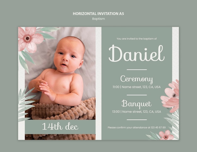 Baptism Invitation Template Design – Free Download