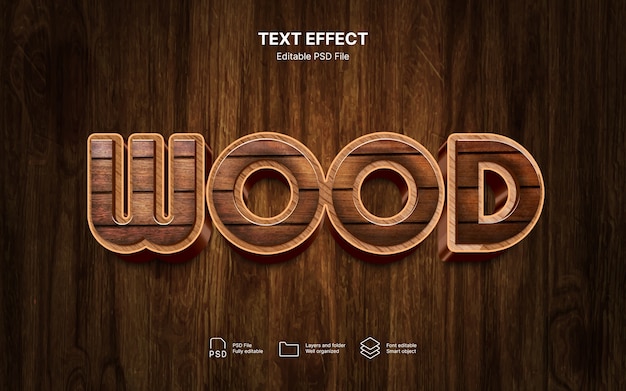 Wooden Text Effect – Free Download, Download Free Stock Photo