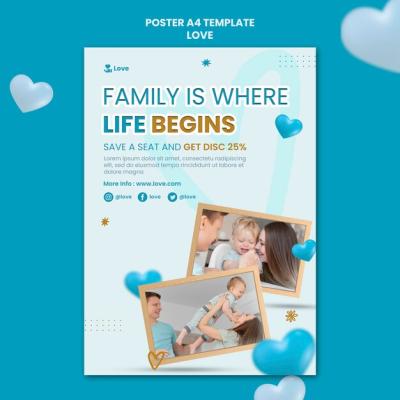 Happy Family Together Poster Template – Free Download