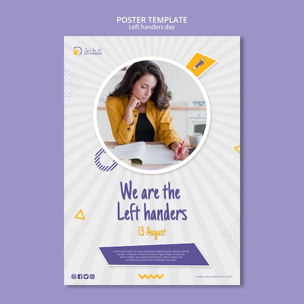 Celebrate Left Handers Day Poster Theme – Free Download